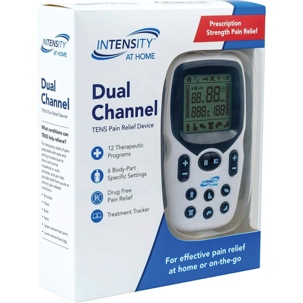 Dual Channel TENS Unit Muscle Stimulator with Infrared Therapy and Washable  Electrode Pads for Muscle Pain Relief 