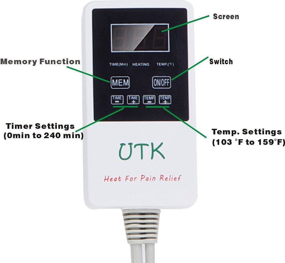 UTK Far Infrared Natural Jade & Tourmaline Heating Pad